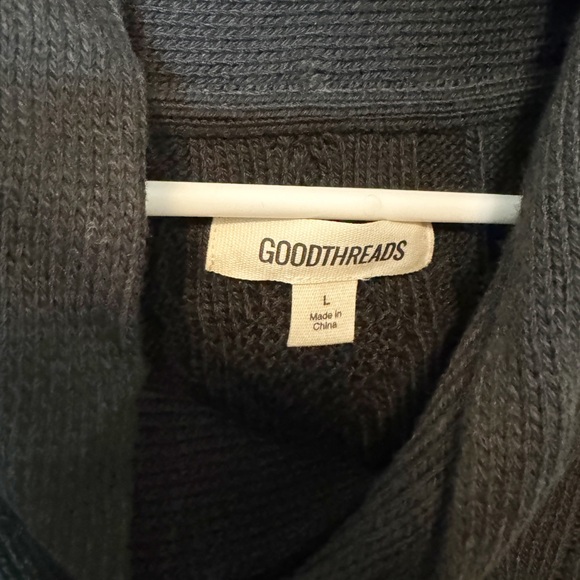 Men’s Shawl Collar Knit Black Sweater Size L - Picture 2 of 3